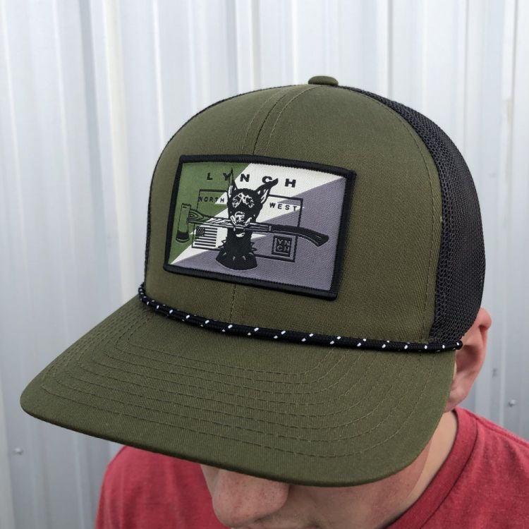 Pacific Headwear Moss Green/Light Charcoal Trucker Hat - Camo Dog Patch